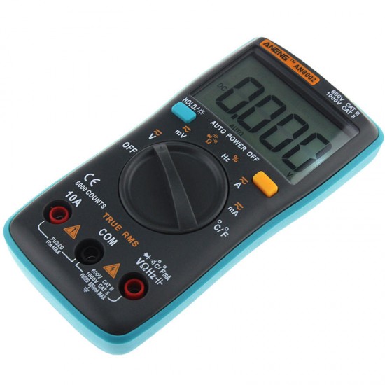 AN8002 Digital True RMS 6000 Counts Multimeter AC/DC Current Voltage Frequency Resistance Temperature Tester °°+ Test Lead Set AN8002 Digital True RMS 6000 Counts Multimeter AC/DC Current Voltage Frequency Resistance Temperature Tester °°+ Test Lead Set