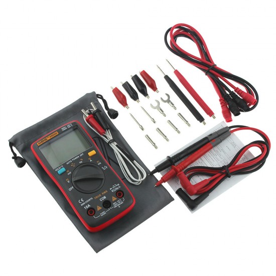 AN8002 Red Digital True RMS 6000 Counts Multimeter AC/DC Current Voltage Frequency Resistance Temperature Tester °°+ Test Lead Set