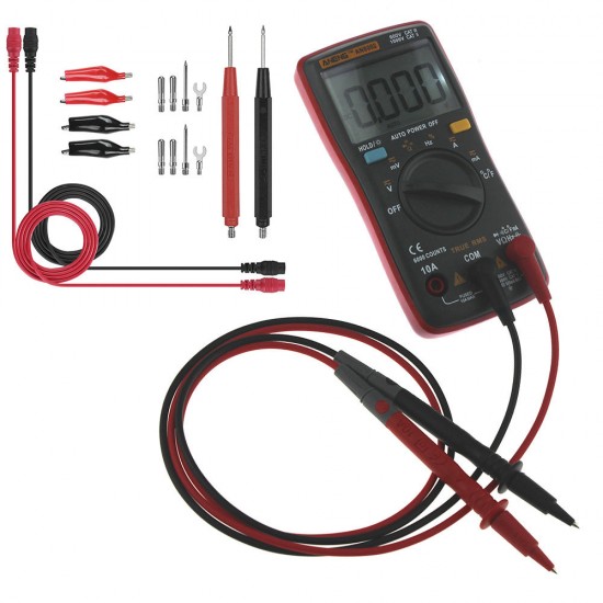 AN8002 Red Digital True RMS 6000 Counts Multimeter AC/DC Current Voltage Frequency Resistance Temperature Tester °°+ Test Lead Set AN8002 Red Digital True RMS 6000 Counts Multimeter AC/DC Current Voltage Frequency Resistance Temperature Tester °°+ Test Lead Set