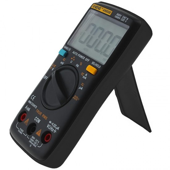AN8008 True RMS Digital Multimeter 9999 Counts Backlight AC DC Current Voltage Resistance Frequency Capacitance Tester Square Wave Output Black AN8008 True RMS Digital Multimeter 9999 Counts Backlight AC DC Current Voltage Resistance Frequency Capacitance Tester Square Wave Output Black