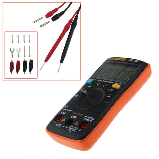 AN8008 True RMS Wave Output Digital Multimeter 9999 Counts Backlight AC DC Current Voltage Res