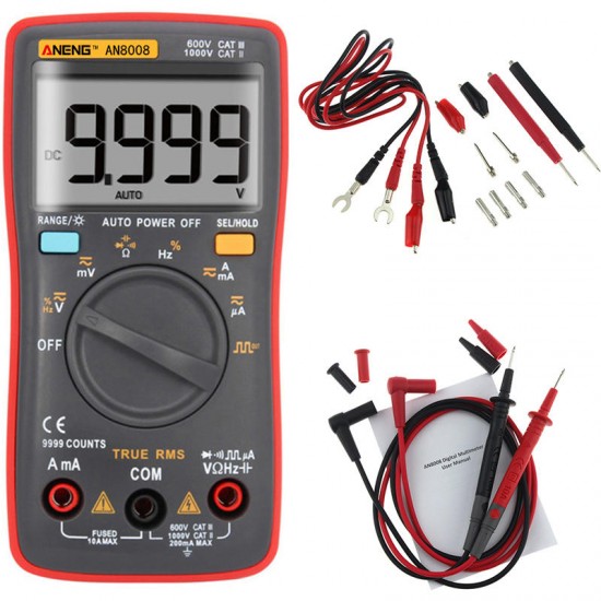 AN8008 True RMS Wave Output Digital Multimeter AC DC Current Volt Resistance Frequency Capacitance Test