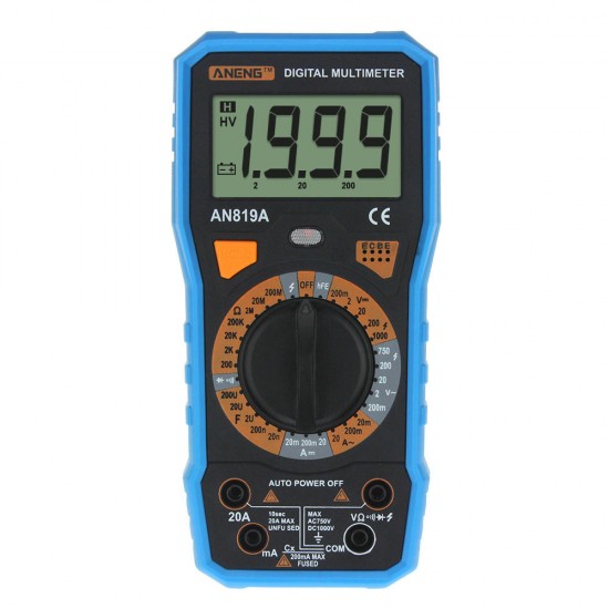 AN819A Digital Multimeter AC DC Current Voltage Capacitance Resistance Diode Tester Live Line Measurement + Crocodile Clip AN819A Digital Multimeter AC DC Current Voltage Capacitance Resistance Diode Tester Live Line Measurement + Crocodile Clip