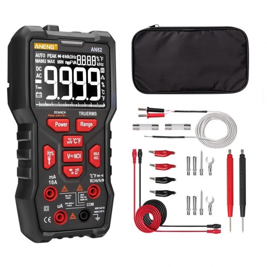 AN82 Digital Multimeter Professional 9999 Tester esr DIY Diode Capacitor NCV Testers True RMS Analog Meter Multimetro Accessories-High