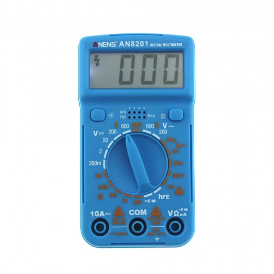 AN8201 Mini Digital Multimeter Backlight AC/DC Ammeter Voltmeter Ohm Tester 1999 Counts Pocket