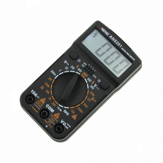 AN8201 Mini Digital Multimeter Backlight AC/DC Ammeter Voltmeter Ohm Tester 1999 Counts Pocket