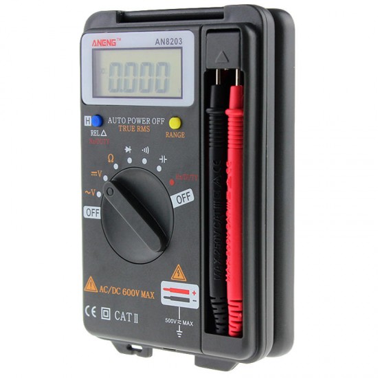 AN8203 4000 Counts True RMS Mini Digital Multimeter Voltage Resistance Frequency Capacitance Tester