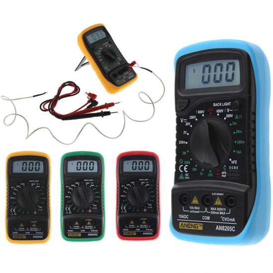 AN8205C Digital Multimeter AC/DC Voltage Meter DC Ammeter Resistance Temperature Tester -20°1300 °