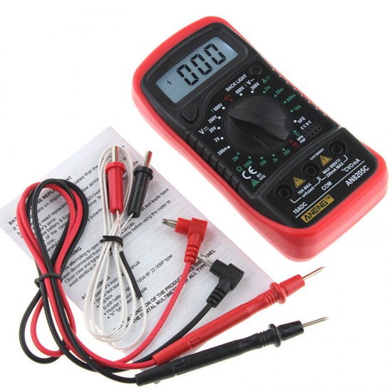 AN8205C Digital Multimeter AC/DC Voltage Meter DC Ammeter Resistance Temperature Tester -20°1300 °