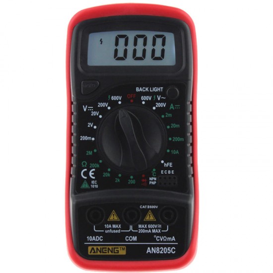 AN8205C Digital Multimeter AC/DC Voltage Meter DC Ammeter Resistance Temperature Tester -20°1300 ° AN8205C Digital Multimeter AC/DC Voltage Meter DC Ammeter Resistance Temperature Tester -20°1300 °
