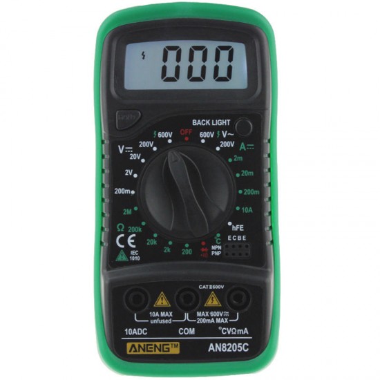 AN8205C Digital Multimeter AC/DC Voltage Meter DC Ammeter Resistance Temperature Tester -20°1300 °