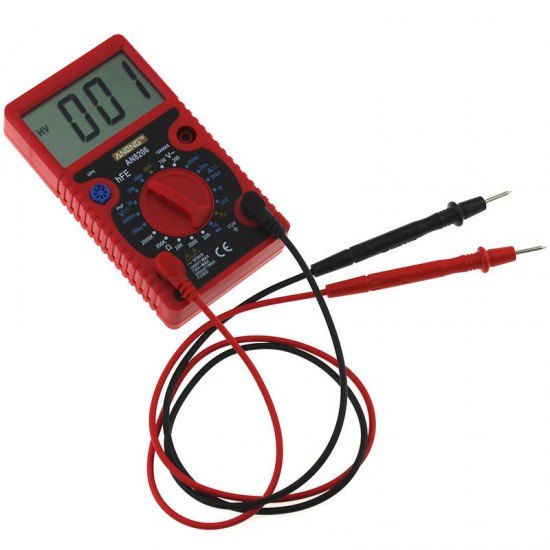 AN8206 Digital Multimeter Ampere Voltage Ohm Tester Buzzer Square Wave Output with Probes