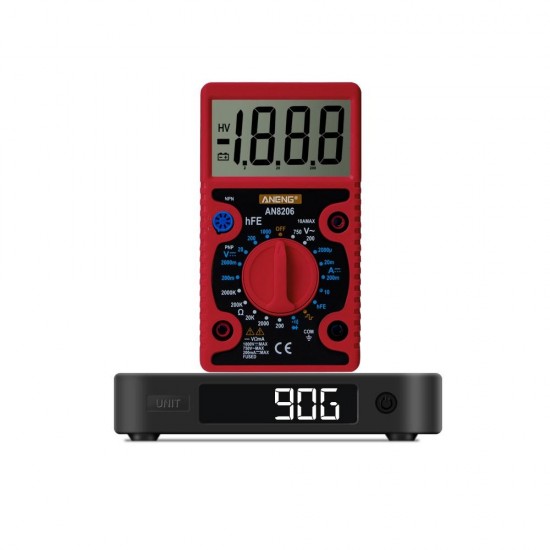 AN8206 Large Screen Digital Multimeter with Square Wave Output Voltage Current Continuity Measurement hEF measurement