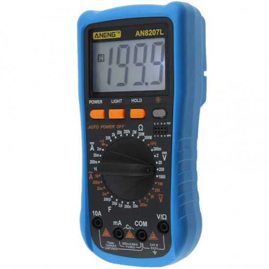 AN8207L Digital Multimeter 2000 Counts AC/DC Current Voltage Resistace Frequency Capacitance Tester Diode & Sound ON/OFF Test