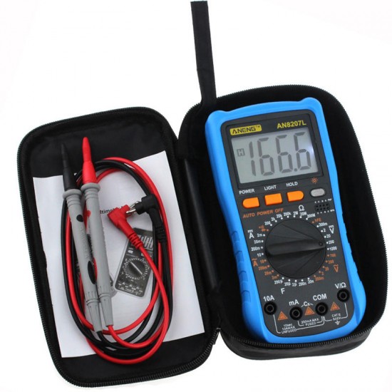 AN8207L Digital Multimeter 2000 Counts AC/DC Current Voltage Resistace Frequency Capacitance Tester Diode & Sound ON/OFF Test