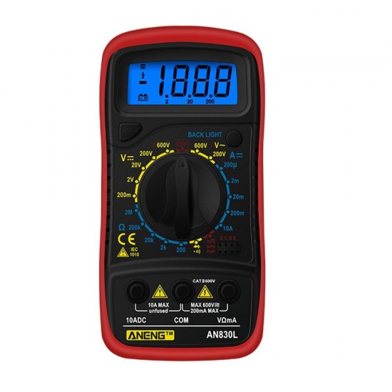 AN830L Digital LCD Multimeter Profissional Electric Voltmeter Ammeter AC DC OHM Volt Tester Pocket Multimeters AN830L Digital LCD Multimeter Profissional Electric Voltmeter Ammeter AC DC OHM Volt Tester Pocket Multimeters