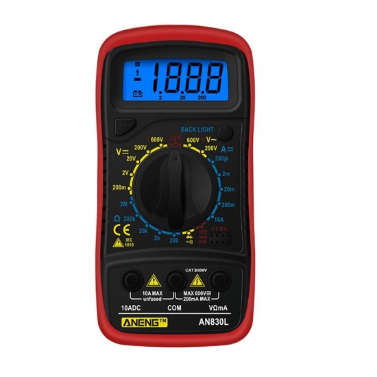 AN830L Digital LCD Multimeter Profissional Electric Voltmeter Ammeter AC DC OHM Volt Tester Pocket Multimeters