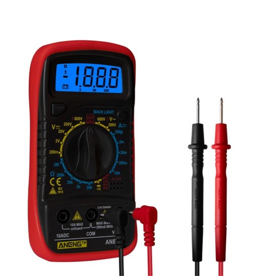 AN830L Digital LCD Multimeter Profissional Electric Voltmeter Ammeter AC DC OHM Volt Tester Pocket Multimeters