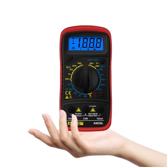 AN830L Digital LCD Multimeter Profissional Electric Voltmeter Ammeter AC DC OHM Volt Tester Pocket Multimeters