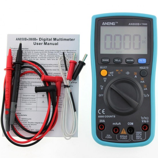 AN860B+ Backlight Digital Multimeter AC/DC Current Voltage Resistance Frequency Temperature °°Tester