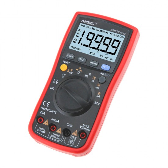 AN870 Auto Range Digital Precision Multimeter 19999 Counts True-RMS NCV Ohmmeter AC/DC Voltage Ammeter Transistor Tester