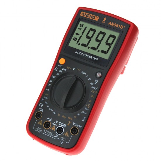 AN881B+ Digital Multimeter AC DC Voltage Current Capacitance Resistance Temperature Diode Triode Tester Non-contact Voltage Test + 16 in 1 Multifunctional Test Line