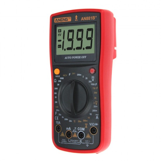 AN881B+ Digital Multimeter AC DC Voltage Current Capacitance Resistance Temperature Diode Triode Tester Non-contact Voltage Test + 16 in 1 Multifunctional Test Line