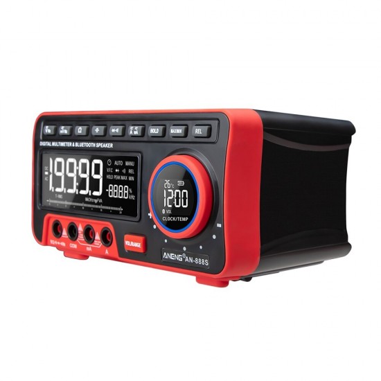 AN888S Digital 4 1/2 19999 High-Precision True RMS Multimeter + bluetooth Speaker + Clock + Temperature Display Profesional Multitester with Ohm Meter Tester Standard Version