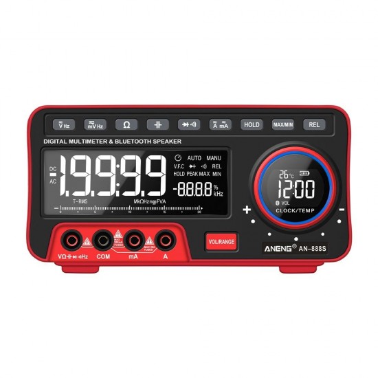 AN888S Digital Multi-function Automatic True RMS Multimeter 19999 High-Precision Profesional Multitester with bluetooth Speaker Ohm Meter Tester with 18 in 1 Combination Lines