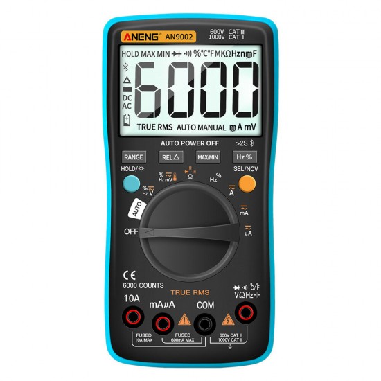 AN9002 bluetooth Digital Multimeter 6000 Counts Professional Multimetro True RMS AC/DC Current Voltage Tester Auto-Range AN9002 bluetooth Digital Multimeter 6000 Counts Professional Multimetro True RMS AC/DC Current Voltage Tester Auto-Range