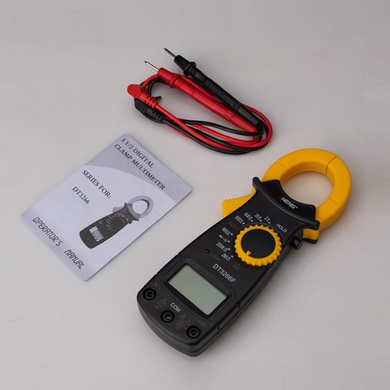 DT3266F Mini Digital Clamp Multimeter Amperemeter Electrical Clamp Meter AC / DC Voltage Resistor Tester with Buzzer