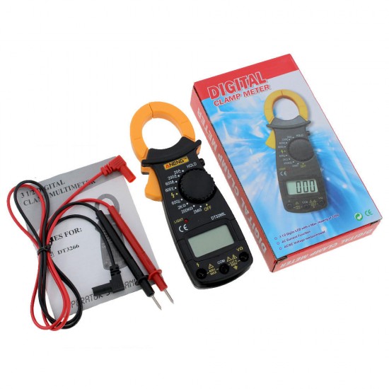 DT3266L AC/DC Handheld Digital Clamp Meter Voltage Current Resistance Tester Multimeter