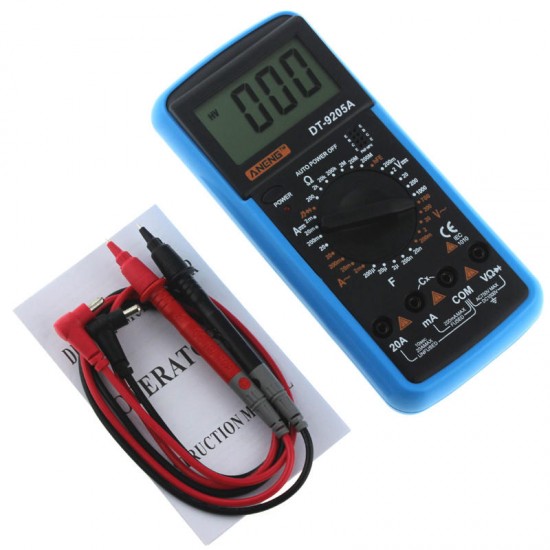 DT9205A Digital Multimeter AC/DC Voltage Current Resistance Capacitance Diode Triode Tester DT9205A Digital Multimeter AC/DC Voltage Current Resistance Capacitance Diode Triode Tester