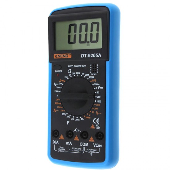 DT9205A Digital Multimeter AC/DC Voltage Current Resistance Capacitance Diode Triode Tester