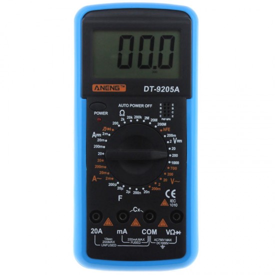 DT9205A Digital Multimeter AC/DC Voltage Current Resistance Capacitance Diode Triode Tester