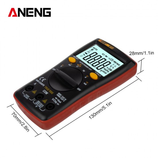 M10 6000 Counts Digital Multimeter AC/DC Ammeter Voltmeter Ohm Meter Tester Capacitor Buzzer Multimetro Test with Lead Set