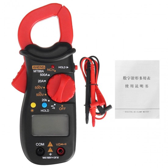 MT88A Digital Clamp Meter Multimeter DC/AC Voltage AC Current Tester Frequency Capacitance NCV Tester Measuring Tool