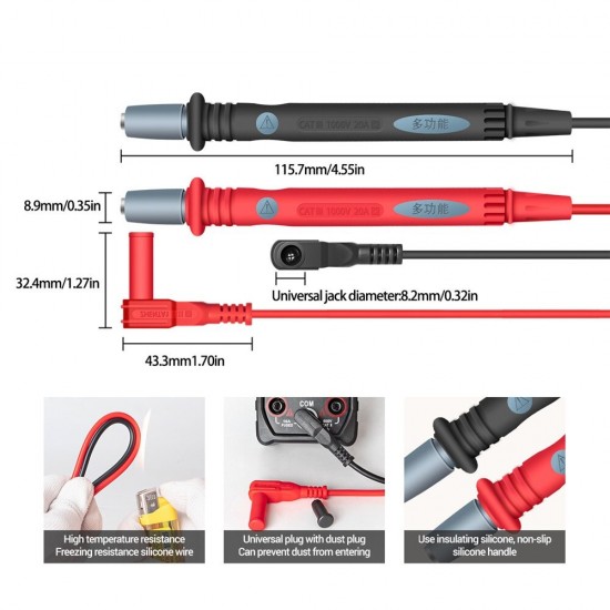 PT1028 1000V 22 In 1 Multi-function multimeter leads Combination Test Cable Universal Meter Test multimeter pen multimetro