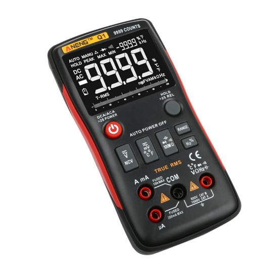 Q1 9999 Counts True RMS Digital Multimeter AC DC Voltage Current Resistance Capacitance Temperature Tester Auto/Manual Raging with Analog Bar Graph Q1 9999 Counts True RMS Digital Multimeter AC DC Voltage Current Resistance Capacitance Temperature Tester Auto/Manual Raging with Analog Bar Graph