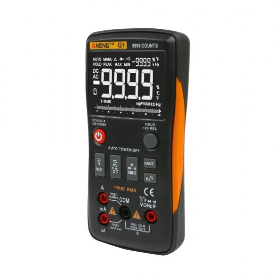 Q1 9999 Counts True RMS Digital Multimeter AC DC Voltage Current Tester Orange Yellow Q1 9999 Counts True RMS Digital Multimeter AC DC Voltage Current Tester Orange Yellow