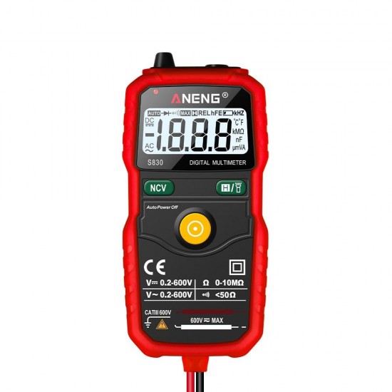 S830 True RMS Digital Multimeter Smart Multimeter Measuring DC/AC Voltage Meter Resistance Tester with LCD Display S830 True RMS Digital Multimeter Smart Multimeter Measuring DC/AC Voltage Meter Resistance Tester with LCD Display