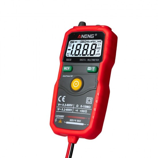 S830 True RMS Digital Multimeter Smart Multimeter Measuring DC/AC Voltage Meter Resistance Tester with LCD Display