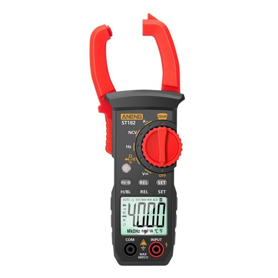 ST182 Digital Clamp Meter DC/AC Voltage Tester Clamp Multimeter Hz Capacitance NCV Ohm Test