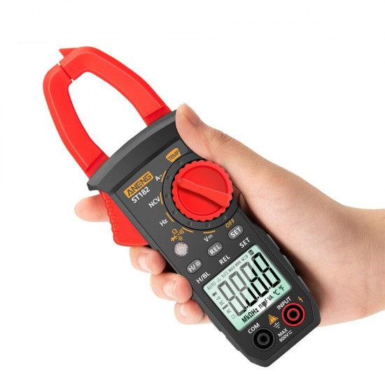 ST182 Digital Clamp Meter DC/AC Voltage Tester Clamp Multimeter Hz Capacitance NCV Ohm Test