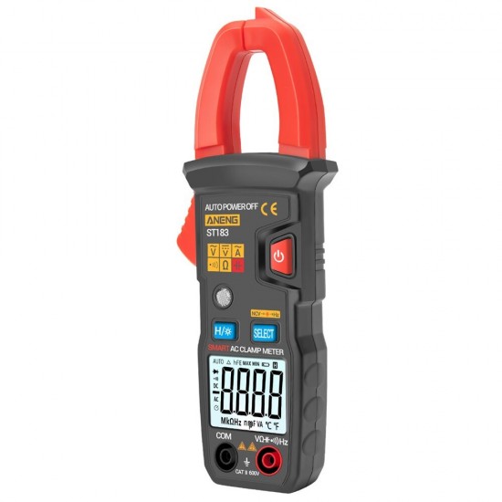 ST183 Digital Clamp Meter AC Current 6000 Counts True RMS Multimeter DC/AC Voltage Tester Hz Capacitance NCV Ohm Tests