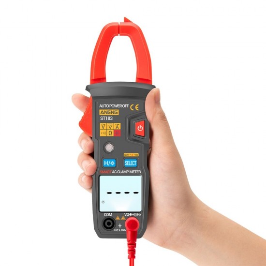 ST183 Digital Clamp Meter AC Current 6000 Counts True RMS Multimeter DC/AC Voltage Tester Hz Capacitance NCV Ohm Tests ST183 Digital Clamp Meter AC Current 6000 Counts True RMS Multimeter DC/AC Voltage Tester Hz Capacitance NCV Ohm Tests