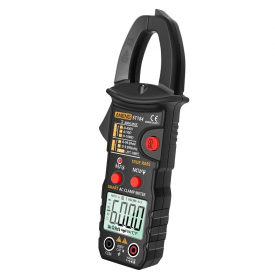ST184 Digital Multimeter Clamp Meter True RMS 6000 Counts Professional Measuring Testers AC/DC Voltage AC Current Ohm ST184 Digital Multimeter Clamp Meter True RMS 6000 Counts Professional Measuring Testers AC/DC Voltage AC Current Ohm