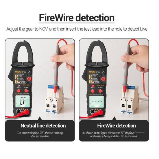 ST184 Digital Multimeter Clamp Meter True RMS 6000 Counts Professional Measuring Testers AC/DC Voltage AC Current Ohm ST184 Digital Multimeter Clamp Meter True RMS 6000 Counts Professional Measuring Testers AC/DC Voltage AC Current Ohm