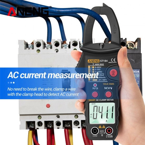 ST184 Digital Multimeter Clamp Meter True RMS 6000 Counts Professional Measuring Testers AC/DC Voltage AC Current Ohm ST184 Digital Multimeter Clamp Meter True RMS 6000 Counts Professional Measuring Testers AC/DC Voltage AC Current Ohm