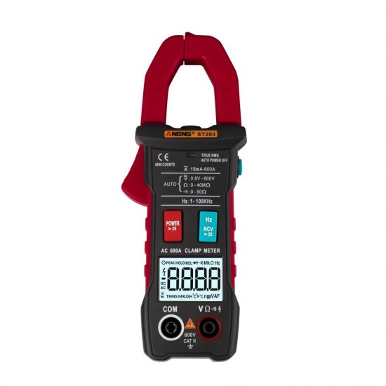 ST203 4000 Counts Full Intelligent Automatic Range True RMS Digital Multimeter Clamp Meter AC/DC Voltage NCV Resistance Auto Range Flashlight